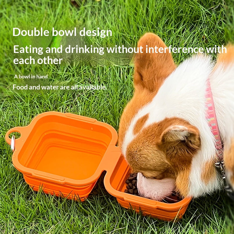 Bols d'alimentation portatifs à double chien