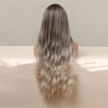 Brun moyen Gradient Blonde cheveux bouclés longs femmes