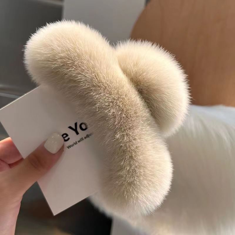 Véritable Rex lapin cheveux mignon en peluche coiffure griffe cheveux