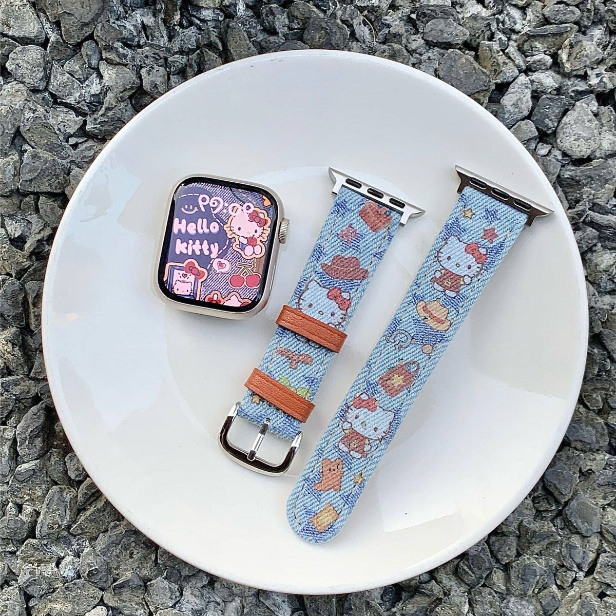 Bracelet de montre denim de dessin animé pour Smartwatches Bracelet IWatch
