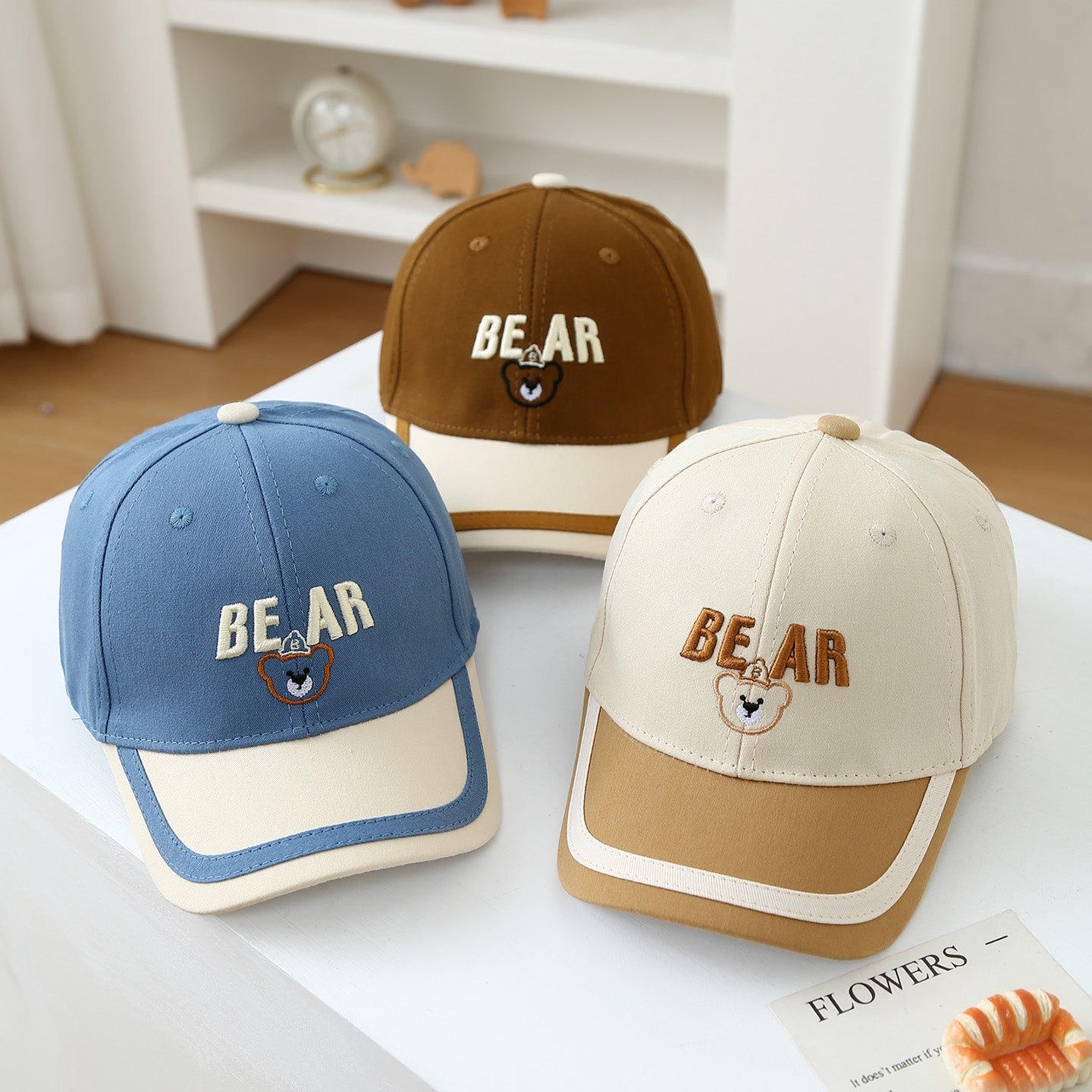 Garçons et filles de style caricature Casquette de baseball multicolore pour la protection solaire extérieure