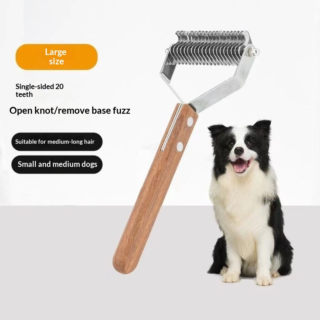 Peigne de démaquillage de chien anti-tangle et brosse pour animaux