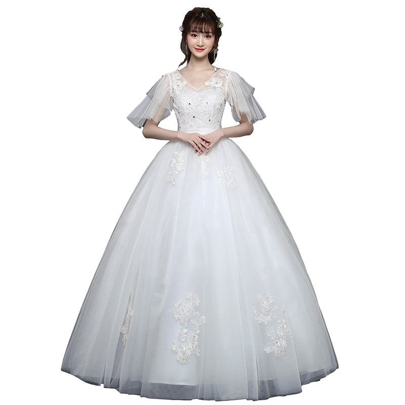 Grande taille Robe de mariée Fat Mariée Maître Robe de mariée a été mince et simple Studio