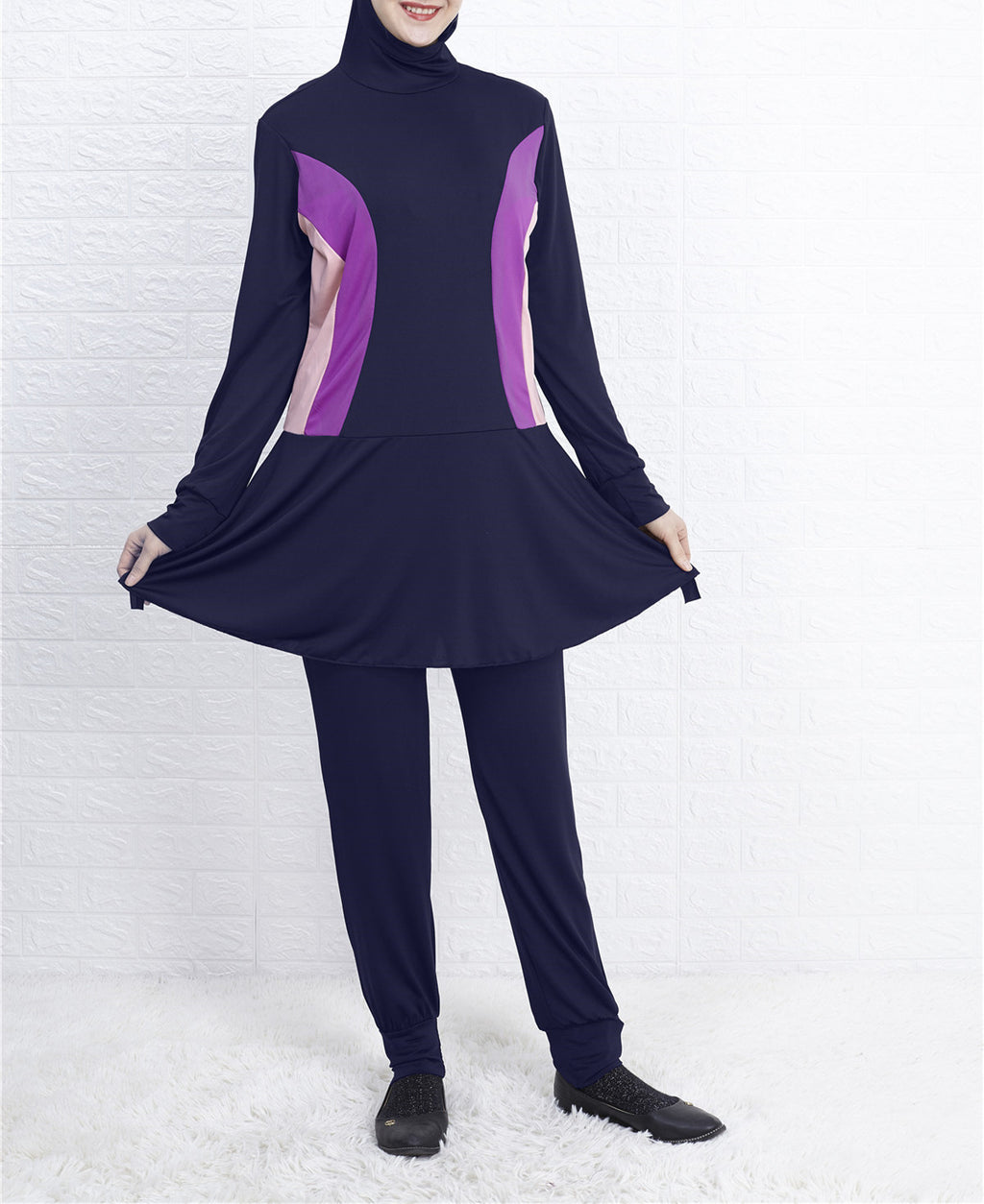 Maillot de bain en polyester pour femmes couleur solide