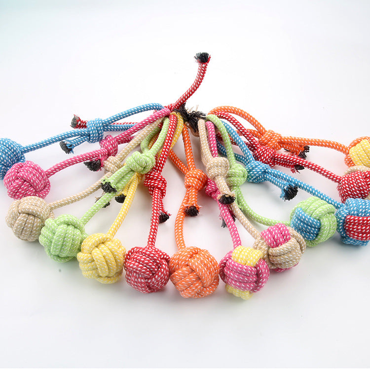 Pet Dog Coton Rope Joueur Tir Type Jouet de broyage