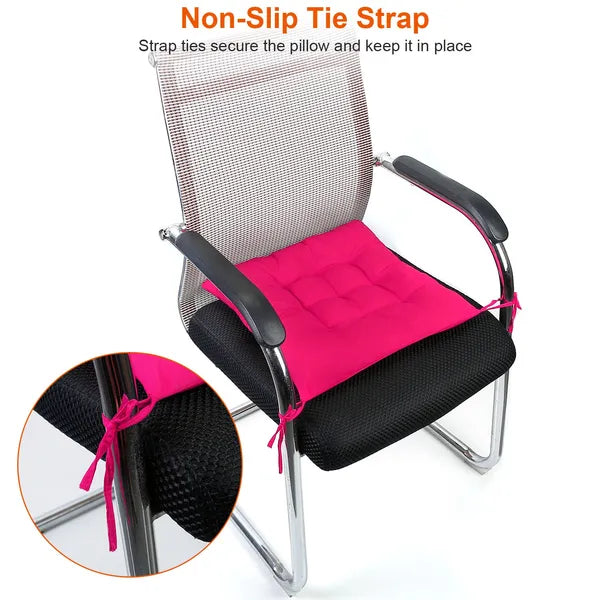 Coussin de chaise 4Pcs 17.72x17.72x2.37in Soft Tie sur les tapis carrés pour la maison