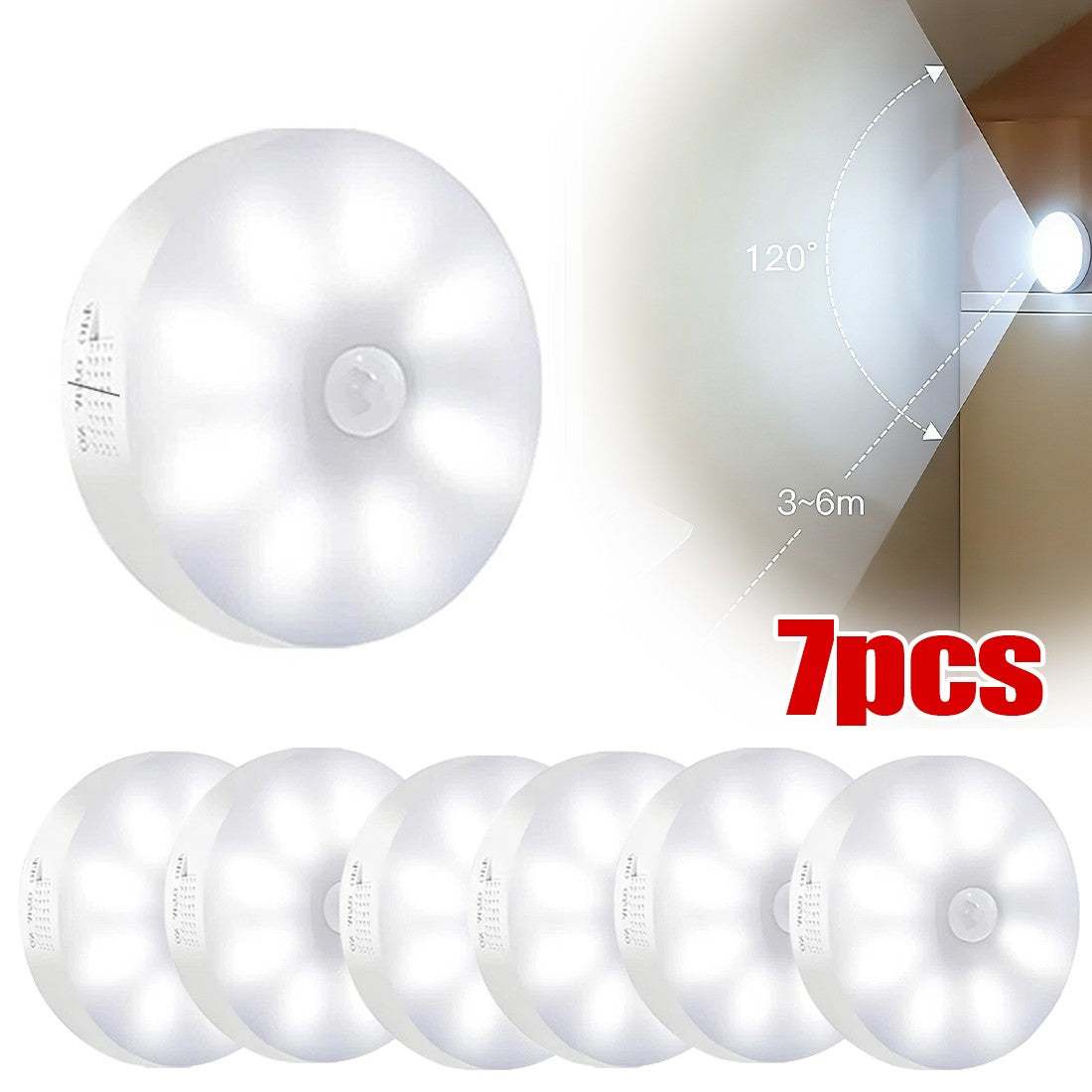 Capteur lumière LED Motion PIR USB rechargeable Armoire portable lampe de nuit
