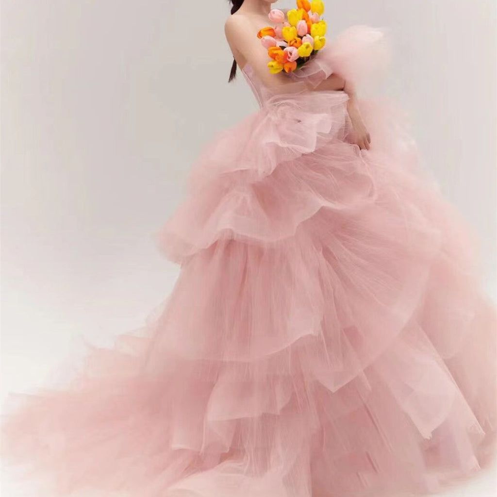 Elegant fille de mariage Photographie robe rose blanc