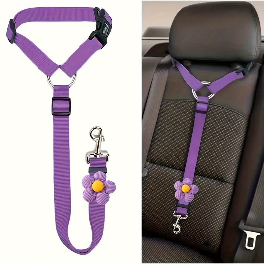 Animaux de compagnie Harness Ring Dog Car Elastic Reflective Strap laisse