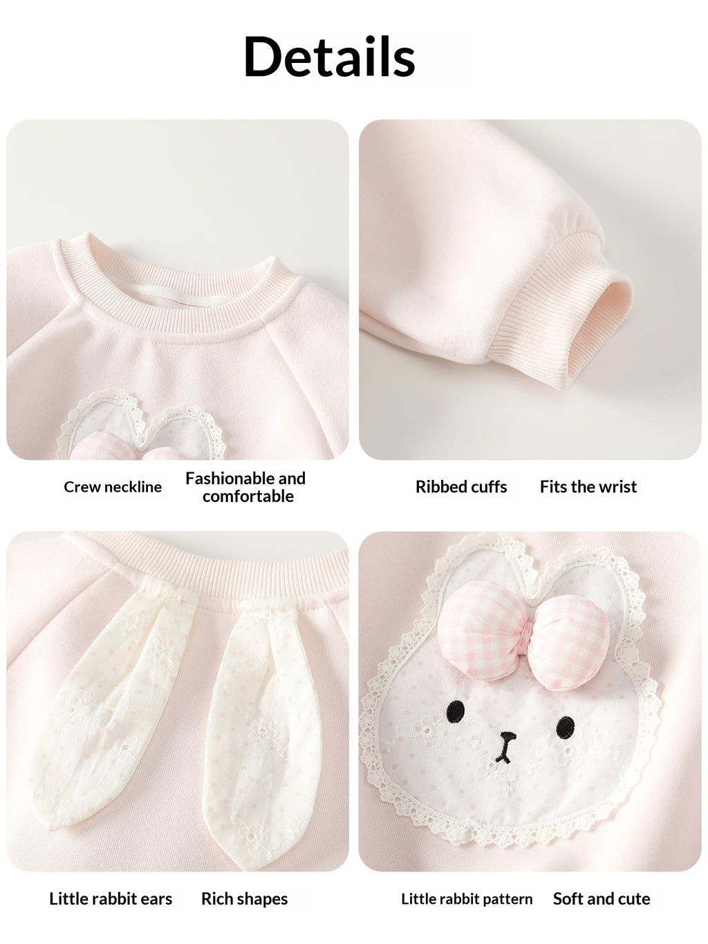 Top élégant à manches longues pour bébé fille