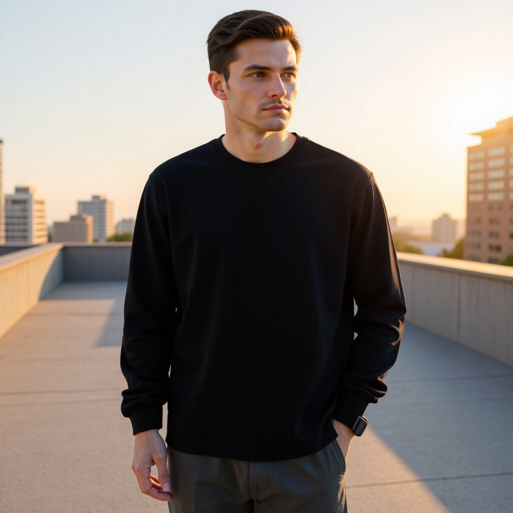 Hommes Pullover Base-couche T-shirt col rond