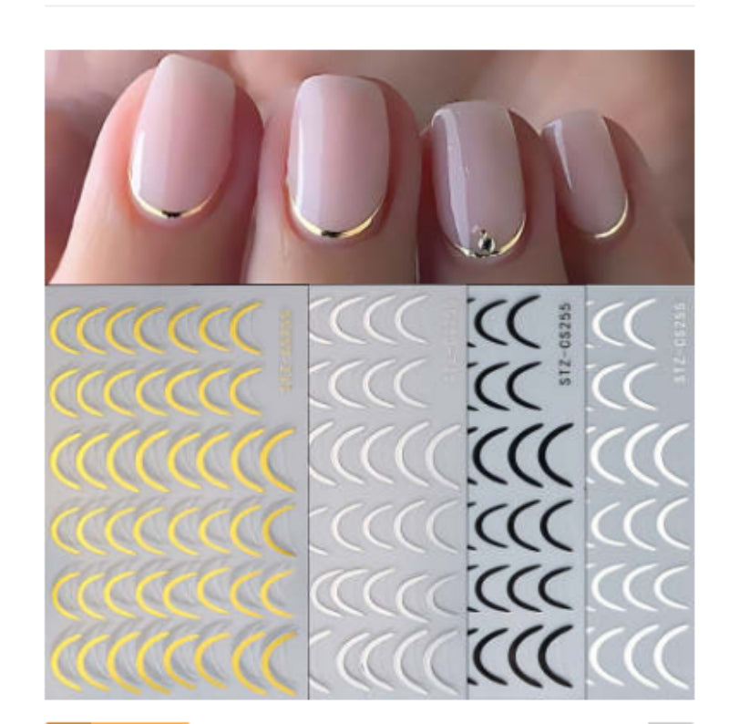 Stickers Nail Ins Français Lignes Bronzantes Scrubs Métal