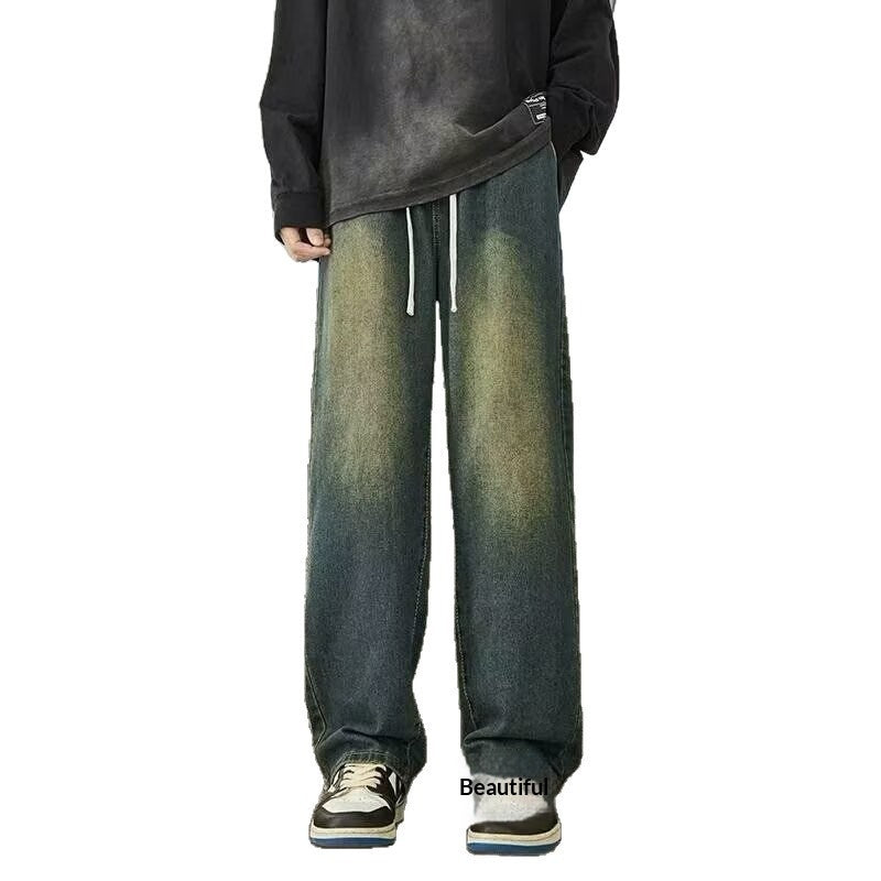 Jeans denim noirs épais pour homme pour l'automne Et l'hiver
