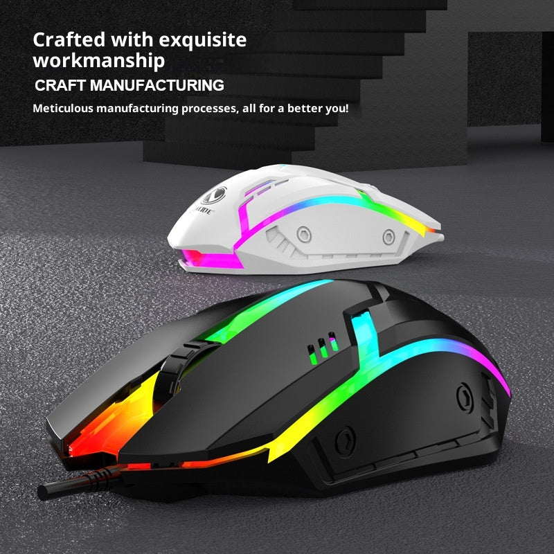 E-sports Poidsed Wired Mouse USB Laptop Game Grande souris