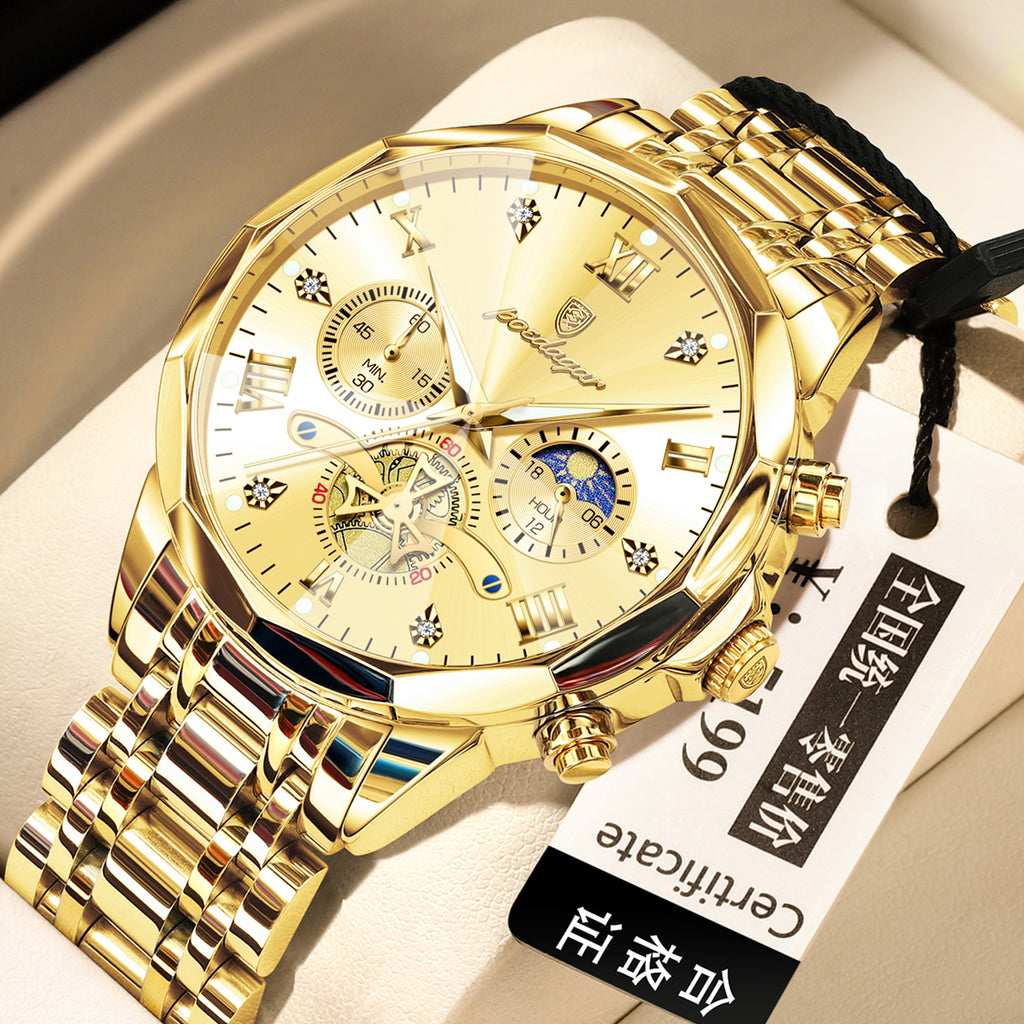 Imperméable Multifonctionnel Trendy Haute-Fin Montre Quartz Homme Lumineux