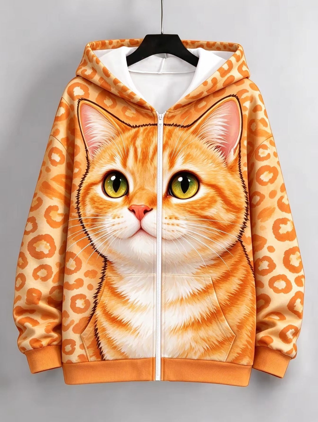 Sweatshirt à capuche Zip Up de style européen américain pour femme