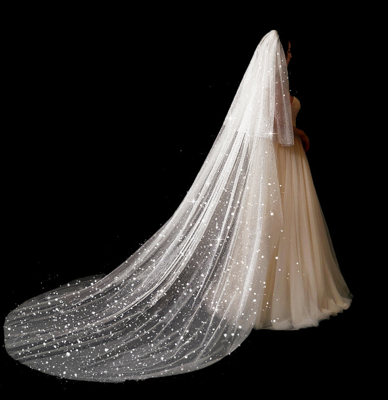 Robe de mariée Long Tail Luxury Super Fée Veil de mariage
