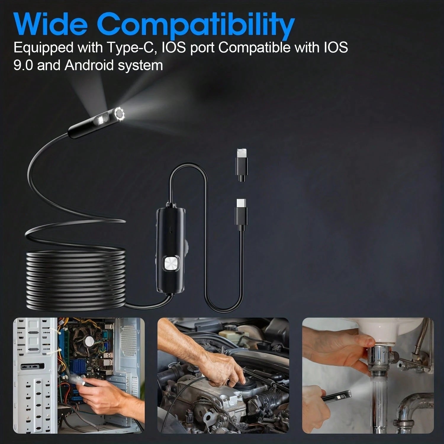 Caméra double endoscope éclairée