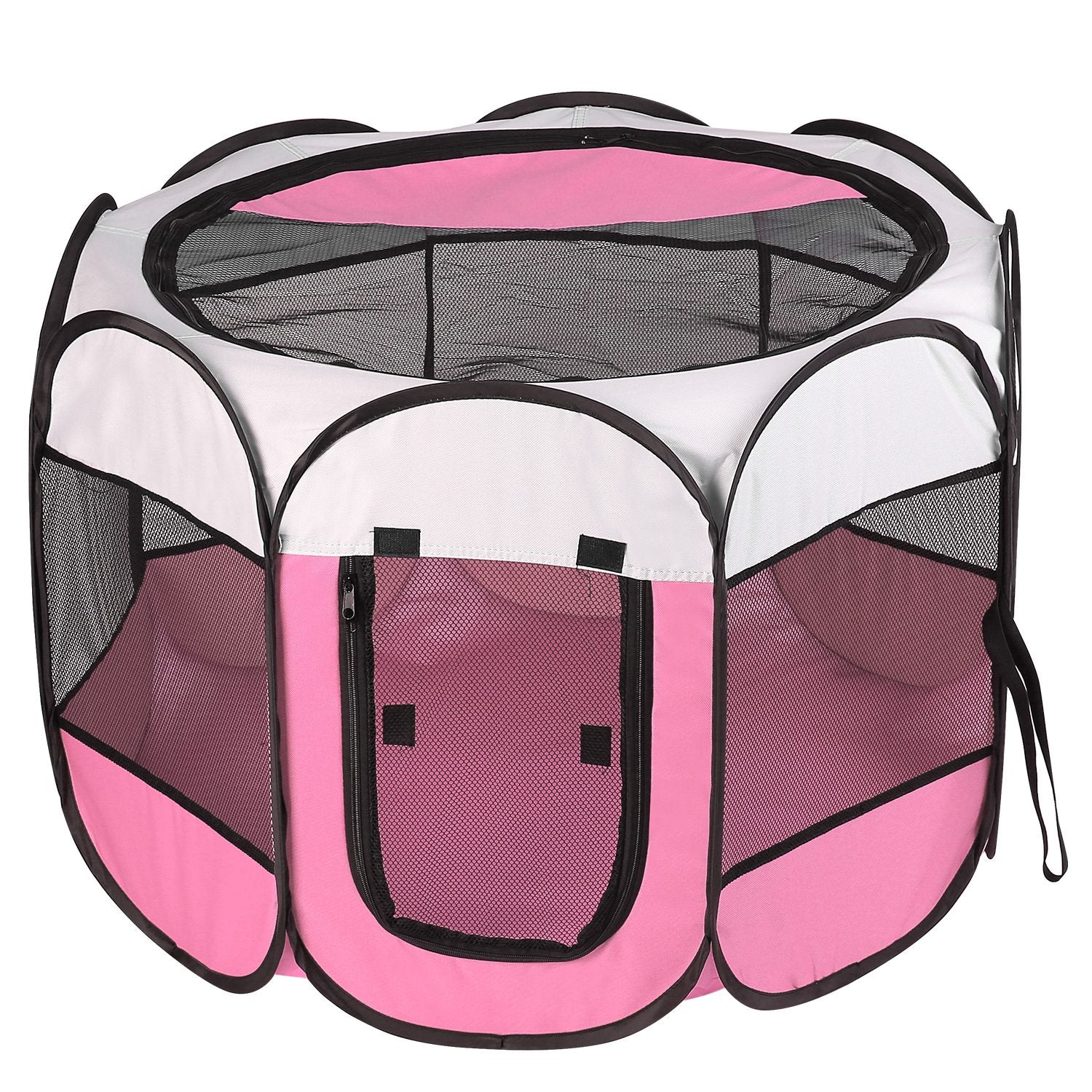Pink-Blue Options -- 1Pc portable pliable de tente pour animaux de compagnie Pen d'exercice Kennel Zipper amovible T