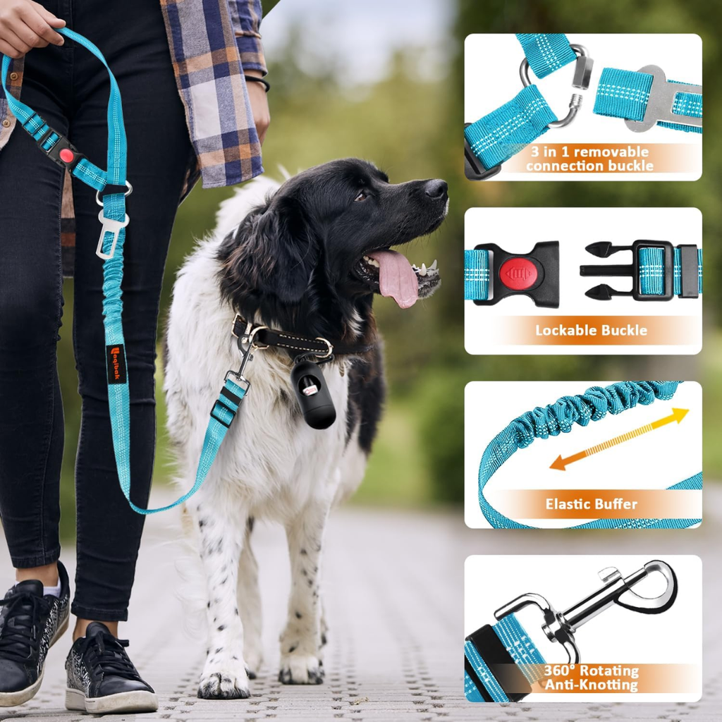 Ceinture de sécurité pour chien 3 en 1, attache voiture rétractable