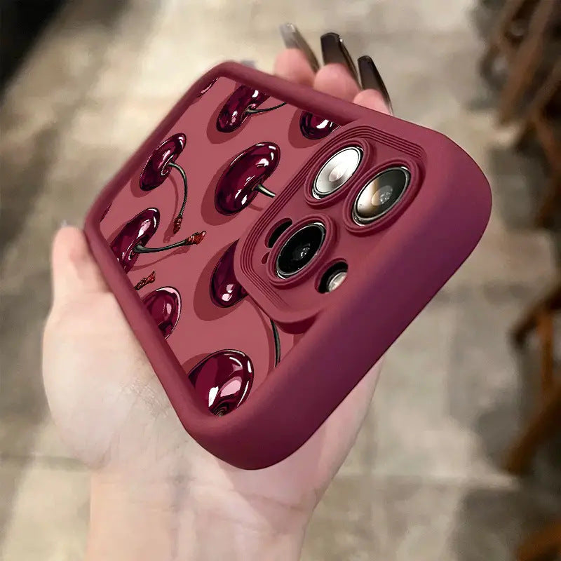 Cas de téléphone modèle de cerise de Doodle