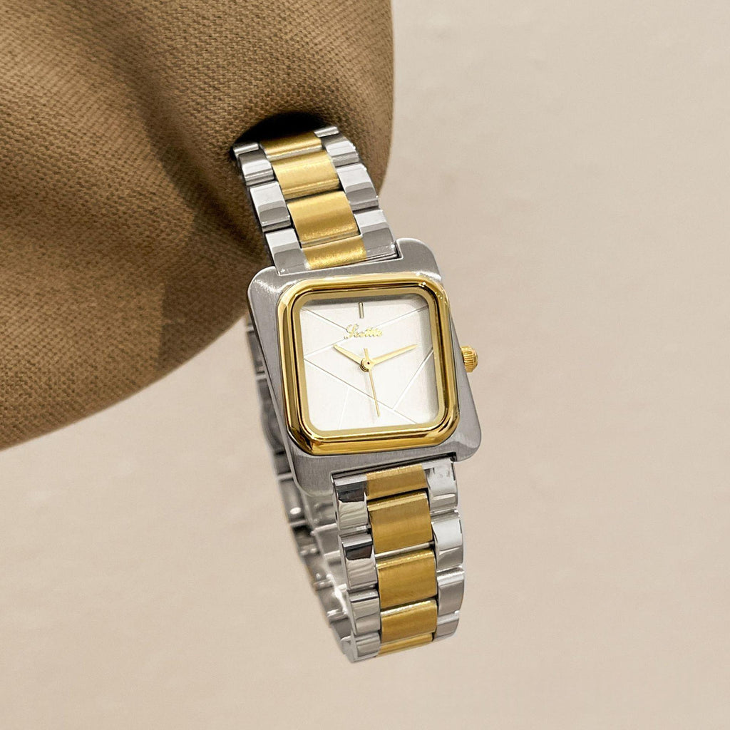 Montre Quartz étanche en acier carré
