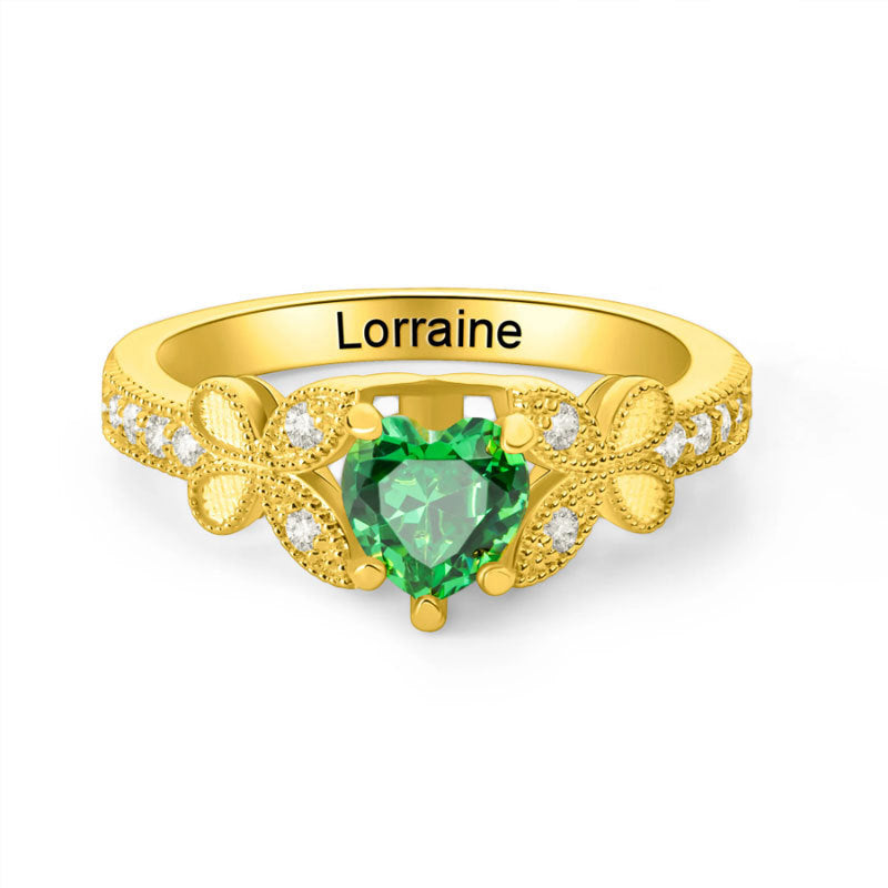 Butterfly Zircon Anneau sur mesure Love Birthstone