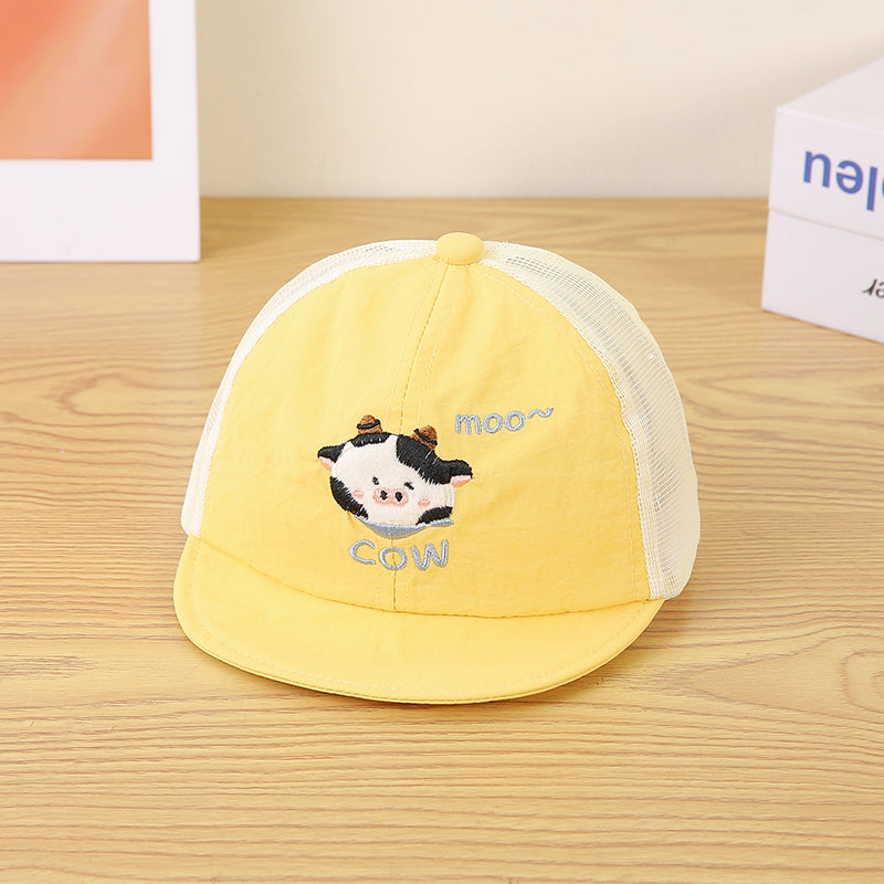 Motif de vache mignon pour enfants Brodé Tissu net respirant Mode réglable