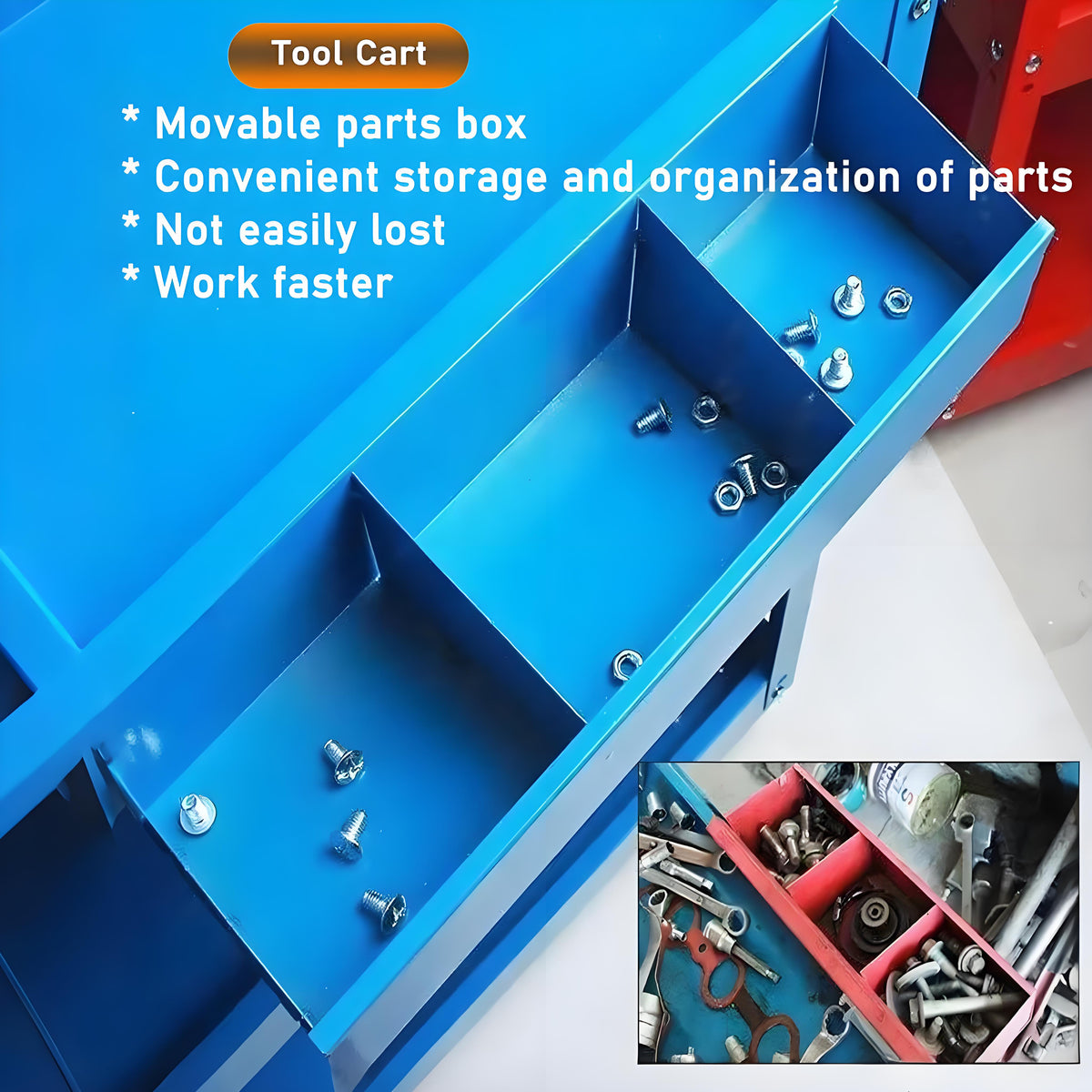 Mettre à jour le chariot à outils à rouleaux de 3 étages avec verrouillable Roues