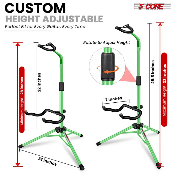 5 Support de guitare de base support de sol réglable lourd de service W fixation pour Acoustic Electric Classi