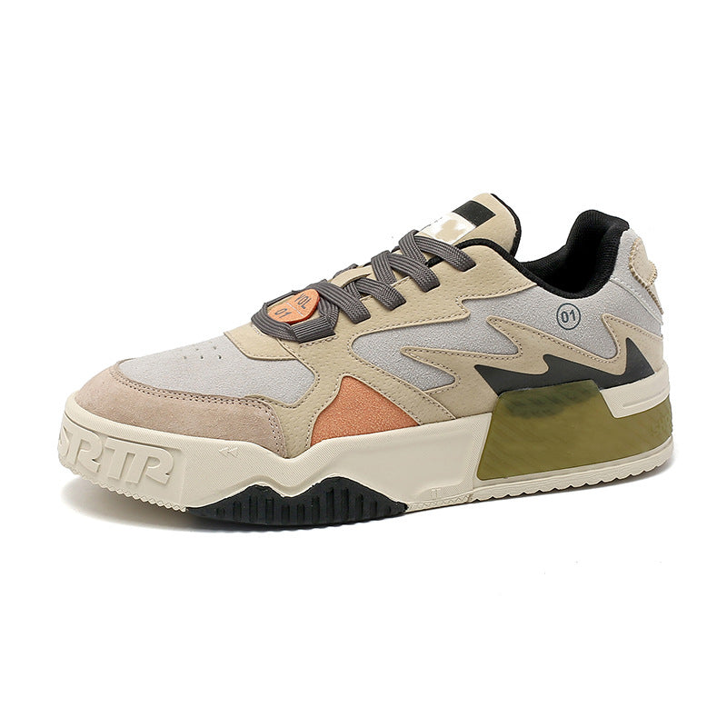 Automne Étudiant Retro Mode Tendances Sneakers Hommes Low-top Lace-up Platform Chaussures Casual
