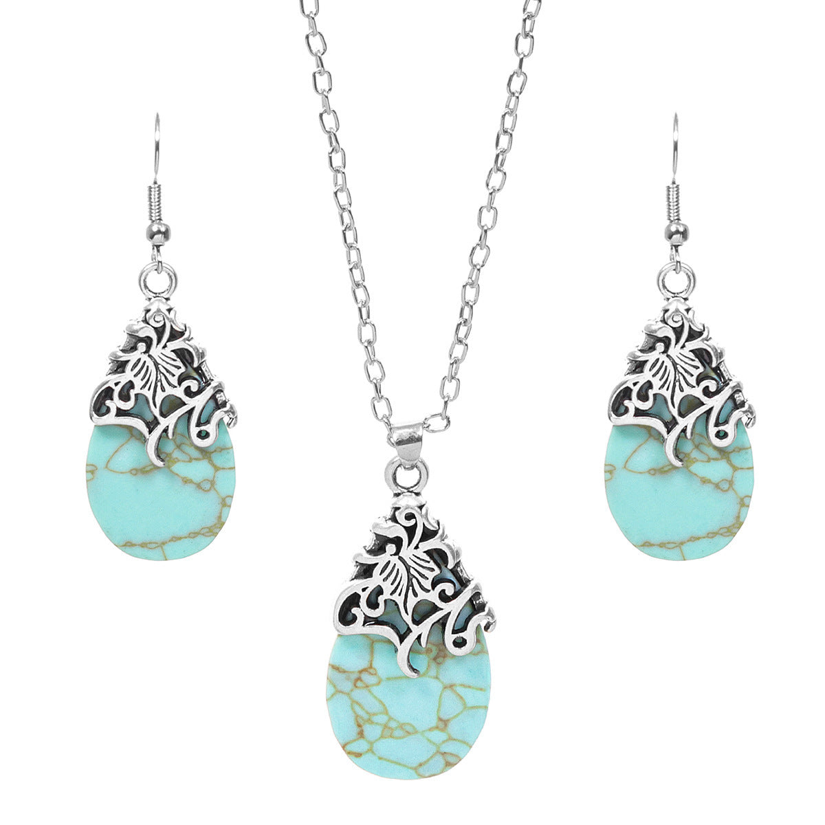 Boucles d'oreilles Vintage Collier Exquise Collier de mode Bohème Accessoires de soirée