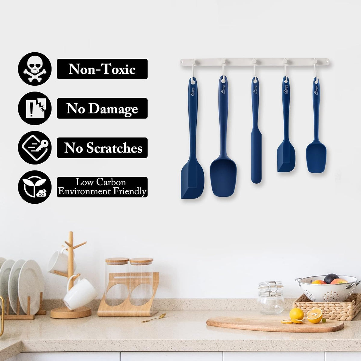 Ensemble de spatules en silicone résistant à la chaleur sans BPA