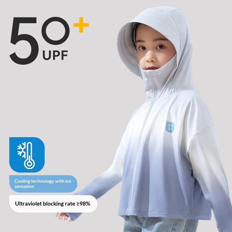 Enfants Gradient Summer Ice-Silk Cooling Veste Vêtements de protection solaire