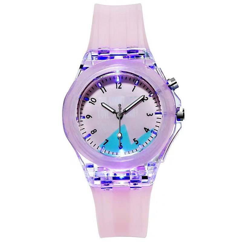 Montre modèle de fruits lumineux pour enfants en silicone caricature
