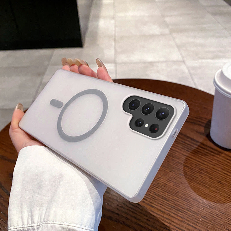 Housse de téléphone magnétique anti-dérapante de glace de coquille dure de Pc