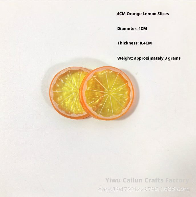 Tranches de citron simulées-Orange 4CM-1 pièce
