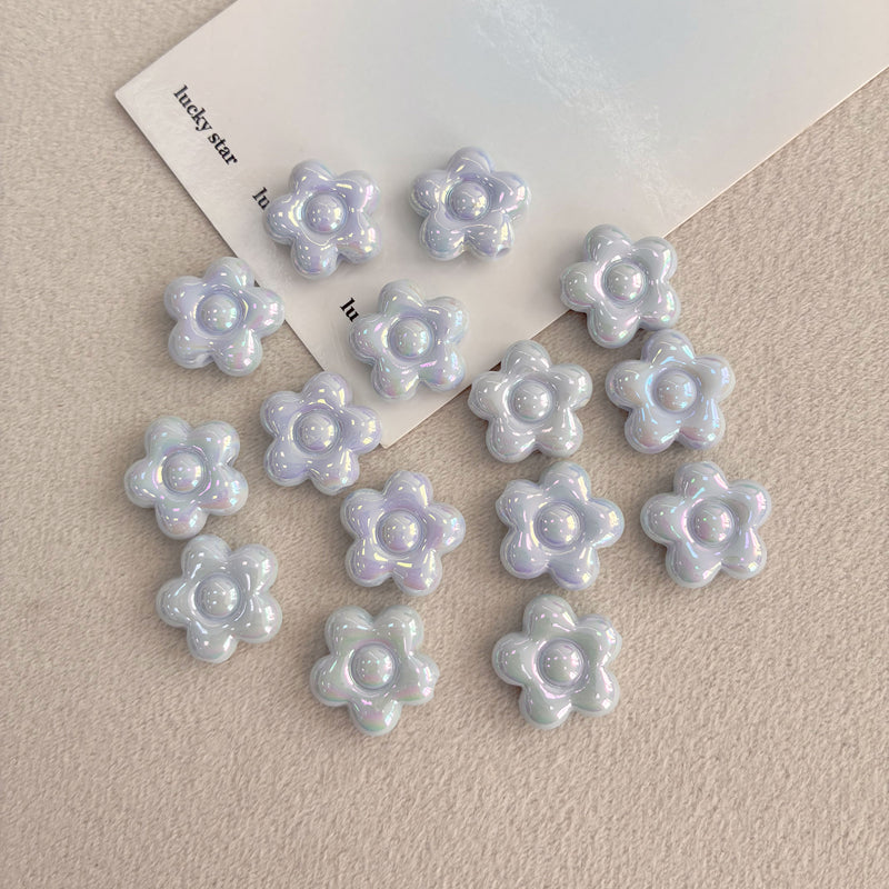 Perles de fleurs de Plumeria acrylique avec trou droit