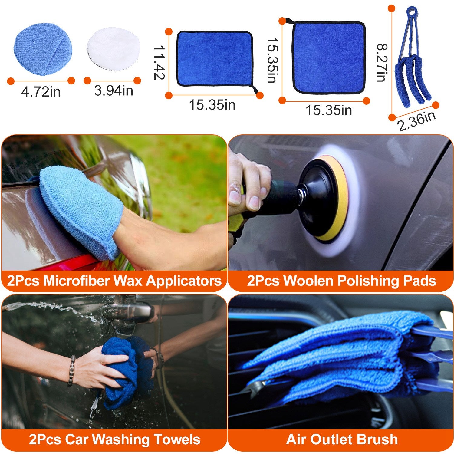 Kit de brosse de détail de voiture 26Pcs extérieur Kit de nettoyage intérieur de voiture