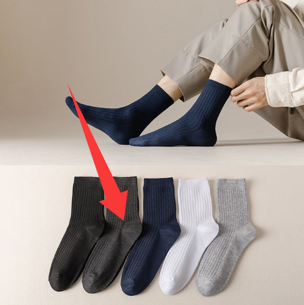 Chaussettes longues en coton de couleur solide pour l'automne Et l'hiver