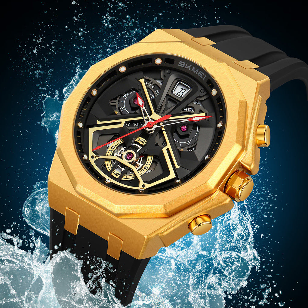 Montres multifonctions étanches pour hommes Hollow-out