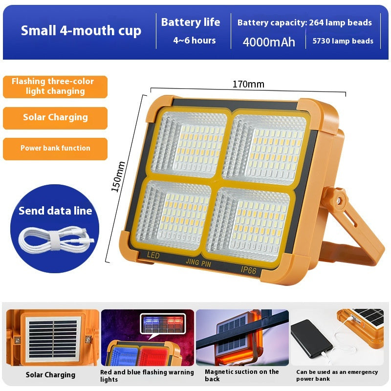 Multifonctionnel Camping Stall Outdoor Emergency Solar Energy Lampe Portable