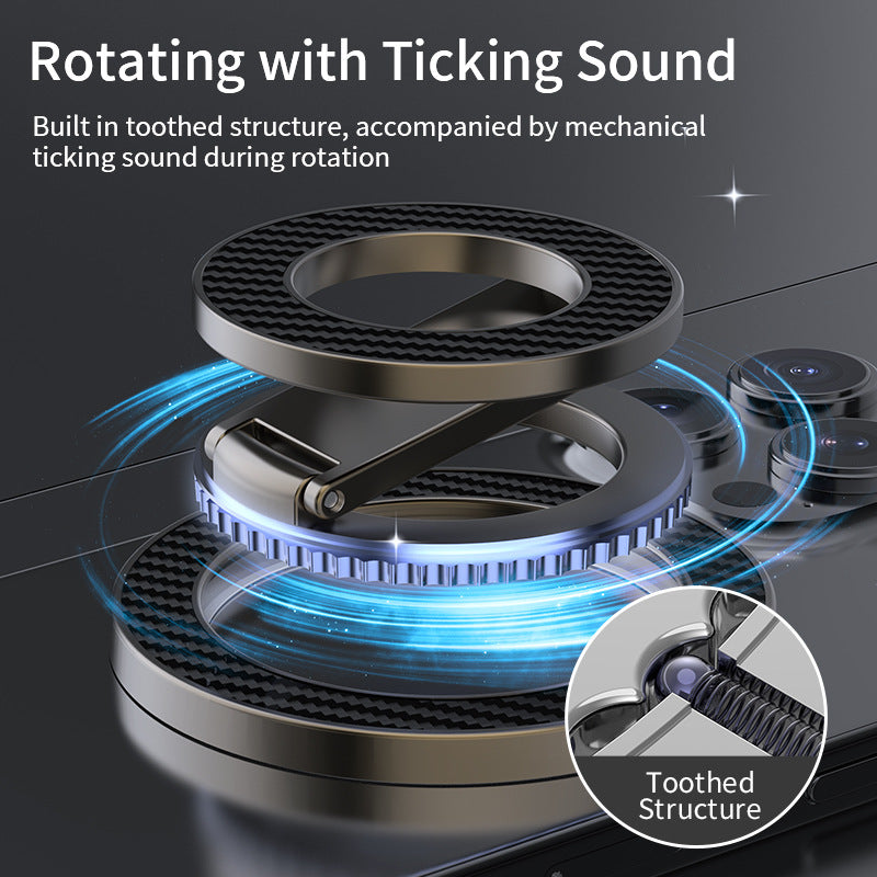 360 Degree Rotating Foldable Car Phone Holder Double-sided Magnetic Ring Attached