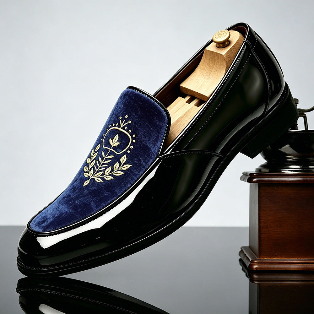 Chaussures homme brodées à clips en grandes tailles