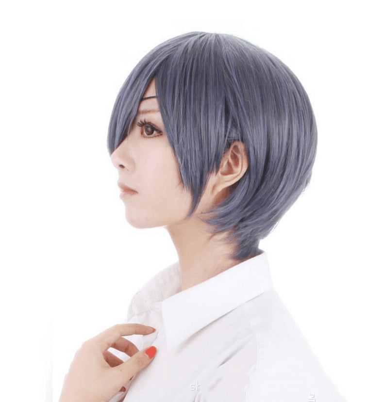 Perruque pour hommes gris couleur mixte cheveux courts