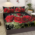 Feuille de lit florale de 3pcs rose