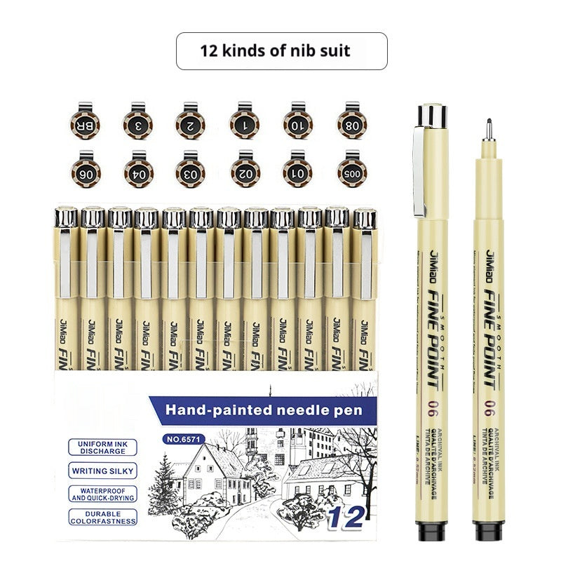 Etanche Hook Line Art Cartoon Design Sketch Tiré à la main Seringue Stylo dessin