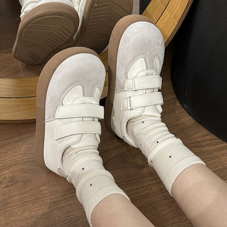 Chaussures Retro Soled Blanc Épaisseur pour Femmes
