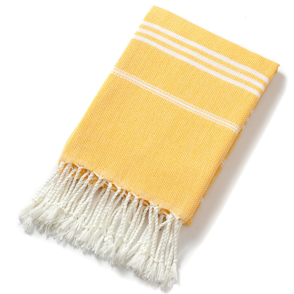 Tassel turc Polyester coton serviette de bain