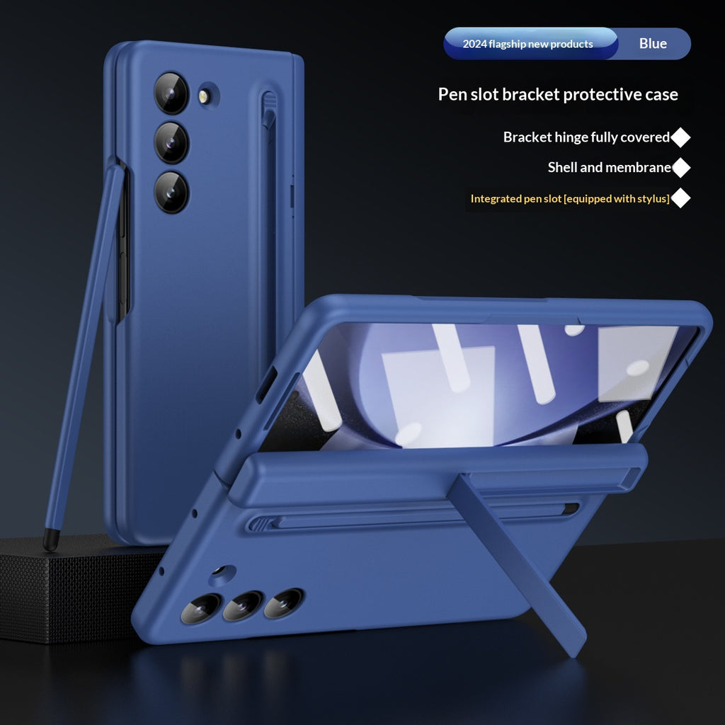 Case de téléphone avec support de fente de stylo et protecteur d'écran tout en un